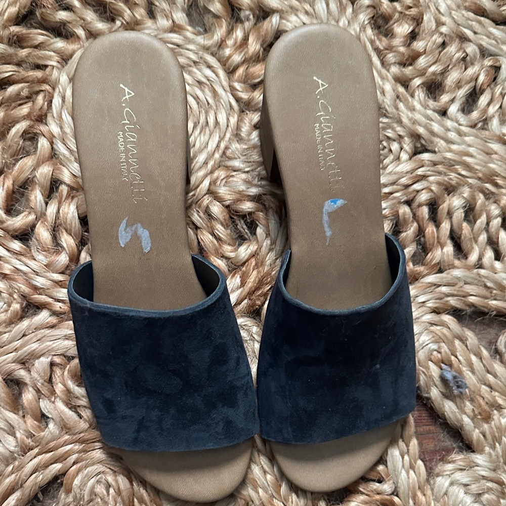 A. Giannetti Women's Dark Suede Mules